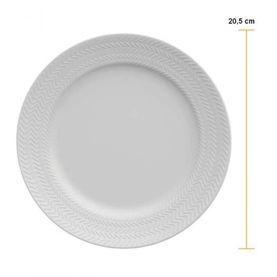 Prato Para Sobremesa 20,5cm Chevron Porcelana Germer